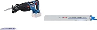 18V System BITURBO Cordless Reciprocating Saw GSA 18V-28 + 2X PRO Medium-Thick Metal S1137BEF Precise Reciprocating Saw Blade (Metal Pipes & Profiles, Non-Ferrous Metals, 225 mm)