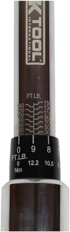 K Tool International 72125A Ratcheting Torque Wrench with 1/2" Drive for Garages, Repair Shops and DIY, 20-150 ft/lbs, Dual scale, Laser Marked Scales, Quick Release, Molded Case, Made in USA