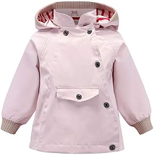 ACESTAR Boys Girls Waterproof Rain Jacket Coat,Windproof Raincoat Windbreaker Outwear for Kids Children