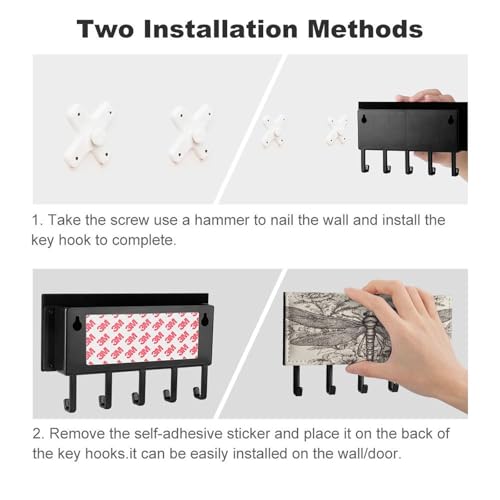 Portallaves de pared con libélula para solucionar el desorden de las cartas 4