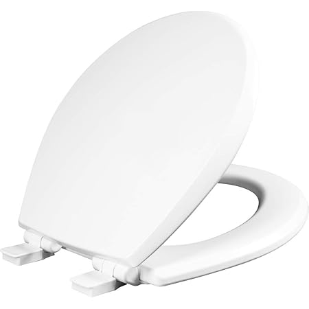 Mayfair 847SLOW 000 Kendall Slow-Close, Removable Enameled Wood Toilet Seat That Will Never Loosen, 1 Pack - ROUND - Premium Hinge, White
