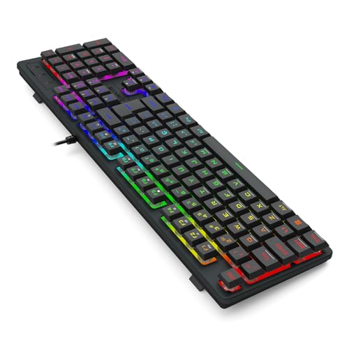 Teclado Membrana Gamer Redragon Netherbane Preto RGB K521-RGB