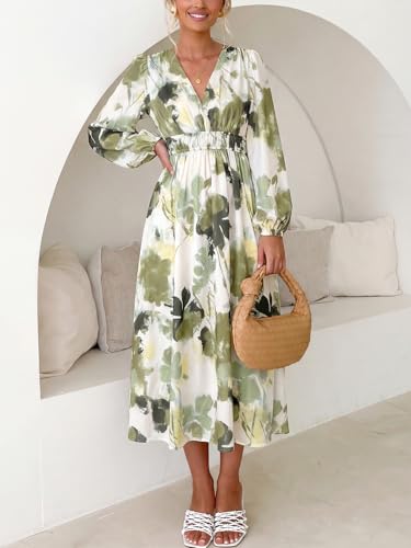 Image of Maxigerui Women's Long Sleeve Floral Maxi Dress 2026 Spring Summer Wedding Guest Dress