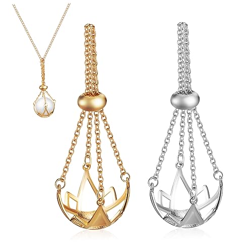 Pendentifs de collier en cage de cristal : 2 supports réglables pour sublimer vos tenues chic