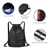 SoftcuteLee Drawstring Bag, Swim PE Bags Drawstring Gym Bag for Kids Adults, Waterproof Swimming Sports Bag for School Sports Swimming Gym Travel Unisex Gym Bag (Blue) - Image 3