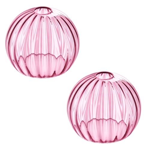 Image of Clear Glass Shade,Replacement Globe & Cover for Lighting Fixture, 8 inch Diameter, Replacement with 1.65 Inch Fitter for Wall Lamps Chandeliers or Ceiling Light (2, 8Inch - Pink Glass)