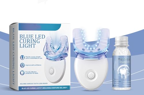 Blue LED Curing Light & Denture Gel Dental Protection Kit