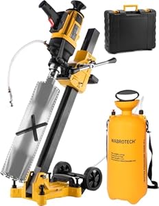 WABROTECH® Kernbohrgerät Handgeführt ⌀22–202 mm an Kernbohrständer und Wasserzuführgerät 11 L - Diamant Kernbohrmaschine 1400 U/min mit PRCD – Kernlochbohrmaschine 2300 W für Nass und Trockenbohrungen