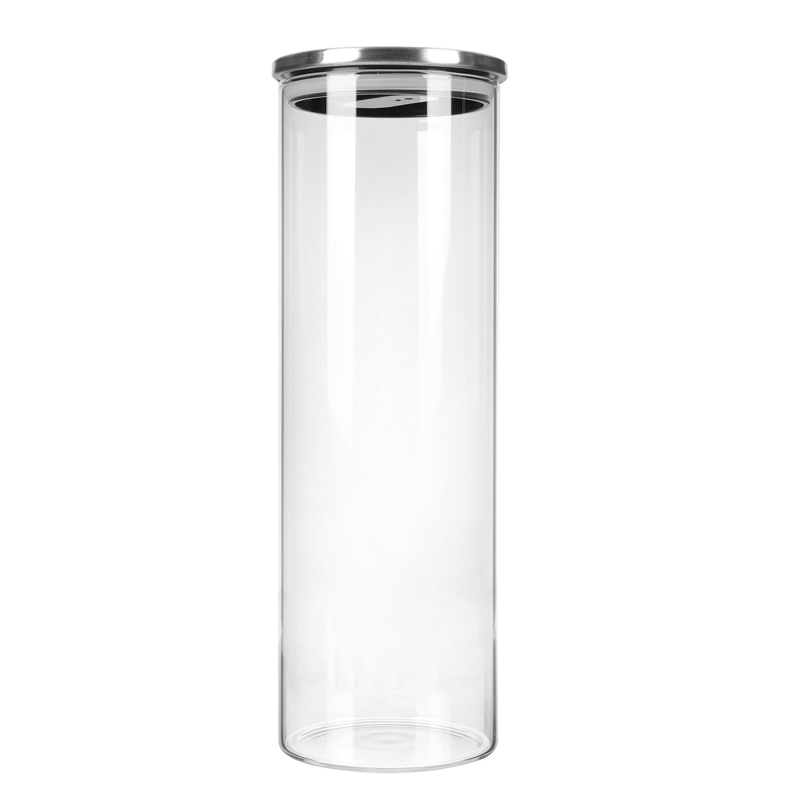 jojofuny Barattolo Ermetico Coperchio in Acciaio Inox 1700ml per Alimenti da Cucina per Mantenere Organizzata la Cucina in Vetro per Zucchero e Polveri