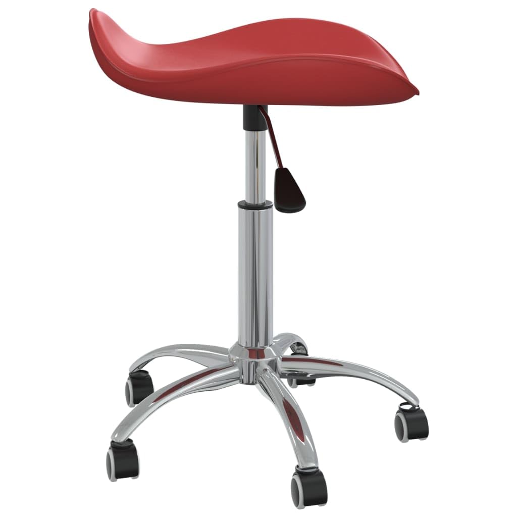 Friseur Rollhocker Weinrot Kunstleder höhenverstellbar drehbar mit Rollen für Salon Kosmetik Studio, professionelles Mobiliar für Herren Damen Kinder