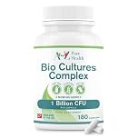 Premium Bio Cultures Complex 180 Capsules (6 Month’s Supply) | High Strength Probiotic | Vegan Multi Strain Probiotic | Lactobacillus Acidophilus & Bifidobacterium | Supports Digestive Health
