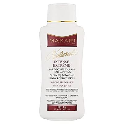 Makari Naturalle Intense Extreme Body Lotion SPF15 (17.6 oz) | Toning Body Lotion for Dry to Normal Skin Types | Brightens Complexion and Helps Fade Marks | Soothes and Conditions with Shea Butter