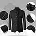 Mens Wool Blend Blazer Jacket Single Breasted Business Blazer Jacket Stand Collar Wool Blend Coat Wih Pockets (Medium,Black)