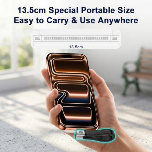 Image of Verilux240W USB C Short Extension Cable, 80Gbps USB4 Type-C Flat Cable with E-Marker Chip, Supports 8K@60Hz Video & Fast Charging, USB-C Extender for SSD, Laptop, VR, OTG & Thunderbolt Devices, 140mm