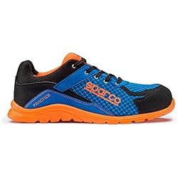 Calzado De Seguridad Sparco Practice Sparco Unisex, para adultos, Zapatos de seguridad ligeros Practice S1P Niki, 0751743azaf, Azul/Naranja, 43