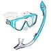 U.S. Divers Diva 1 LX/Island Dry Adult Silicone Mask Combo Kit, Aqua