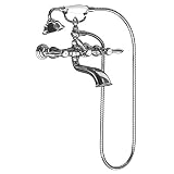 Moen S22110 Weymouth Two Handle Tub Filler with Lever-Handles and Handshower, Chrome