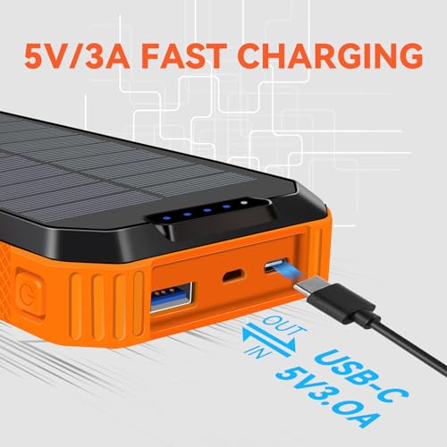 Durecopow S1008D Solar Charger Power Bank 49800Mah Wireless Battery Pack Pd18W Qc3.0 Fast Charging Built In 3 Cables thumb #1