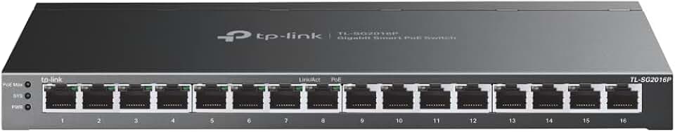 Switch 16 Portas TP-LINK TL-SG2016P Smart Gigabit JetStream C/8 Portas POE+ (Ver. 1.0)