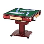 BXHouP-BaiZTM Roller Coast Style Folding Automatic Mahjong Table Equipped With Ashtray, Cup Holder, USB Charging Ports Comes 2 Set of Numbered Tiles & Table Dust Cloth(Red)