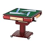 Klappbarer automatischer Mahjong-Tisch im Roller Coast-Stil, ausgestattet mit Aschenbecher, Getränkehalter, USB-Ladeanschlüssen, 2 Sätzen nummerierter Spielsteine und Tischstaubtuch.(Red)