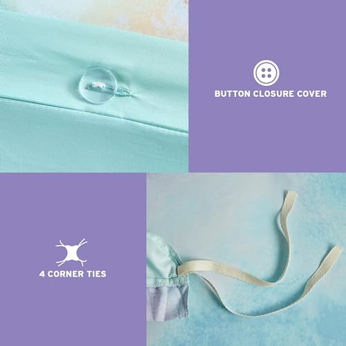 Intelligent Design Boho Watercolor Tie Dye Aqua Twin Duvet Cover Set, 3pc by Intelligent Design - Used condition - Image 4