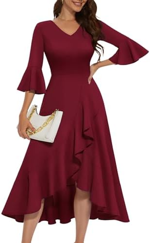 HomRain Women's Wedding Guest Dress Elegant Formal Cocktail Bell ...