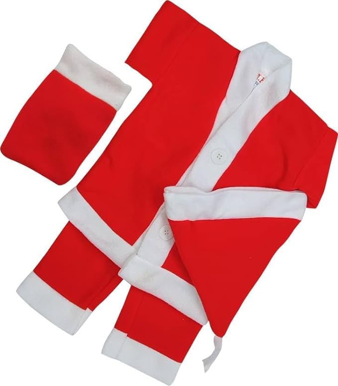 PK HUB Velvet Santa Claus Christmas Dress For Kids/Santa Claus Costume For Baby Girl & Baby Boy/Kids Christmas Costume Dress (0-1 Year), Red 1