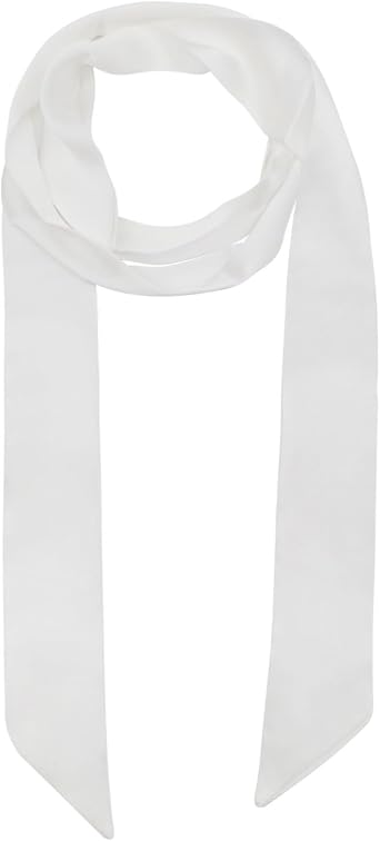 Solid Scarf for Women, Ribbon Neckerchief Ladies Skinny Necktie