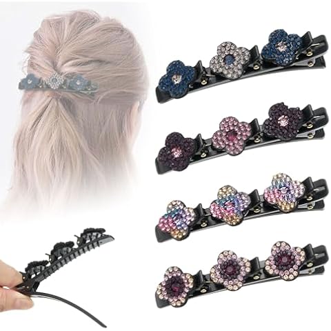 4 Pcs ZOUIQSS Rhinestone Hair Clips Cover