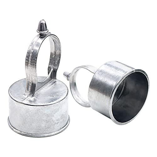 Evecad 2PCS Chain Link Fence Loop Cap Chain Link Fence Parts for 2-3/8 Outside Diameter & 1-5/8 Outside Diameter Rail Pipe Aluminum (Eye TOP)