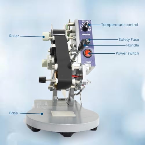 Image of SMART PACK Manual Ribbon Batch Coding Machine for Stamping of Batch No. MFG. MRP. EXP. Date Coding | Handheld Heat Printing Machine on Plastic and Paper Pouches | Pack of 1