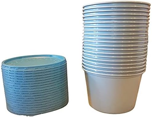 12 oz. Blue Plastic Bait Cup with Vented Lid. 250 Count