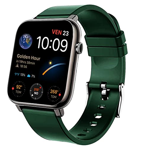 Image of Vortex Bluetooth Calling Smartwatch with Stylish 1.80 inch Curved IPS Display, Working Crown, Heart & Spo2 Monitoring, 100+ Watch Faces, Activity Tracking for Men & Women - Teal Green
