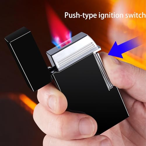 Briquet classique en métal durable et rechargeable au butane