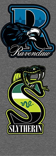 Bioworld Harry Potter Hogwarts House Badges Men's Charcoal Drawstring Sleep Pants3