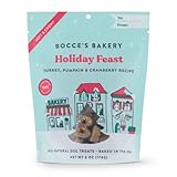 Bocce's Bakery Holiday Feast Recipe Treats for Dogs, Wheat-Free Everyday Dog Treats, Made with Real Ingredients, Baked in The USA, All-Natural Soft & Chewy Cookies, Turkey, Pumpkin & Cranberry, 6 oz