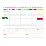 Planning hebdomadaire de bureau 2020 avec jours imprimés, semaine et mois - Weekly Planner - Relié avec spirale métallique - Produit certifié FSC®