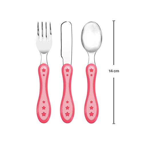 BUBA Kit Talher 3 Pecas Estrelinha - Rosa, Rosa, Tamanho único