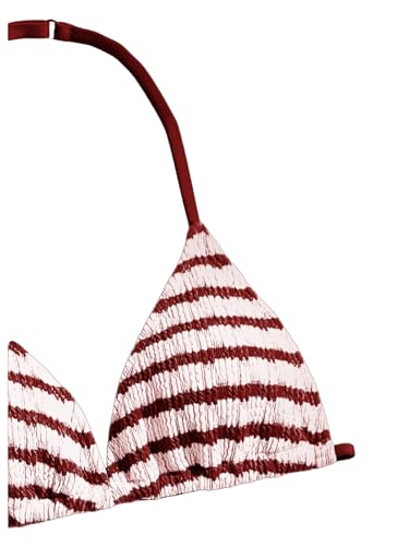 Image of RoseSeek Girl's Tie Dye Smocked 2 Piece Swimwear Sets Backless Halter Bikini Cute Brief Bathing Suit