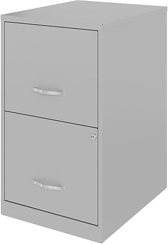 Miniatura 3 de UrbanPro Archivador metálico de 18" con 2 cajones en acabado plateado ártico