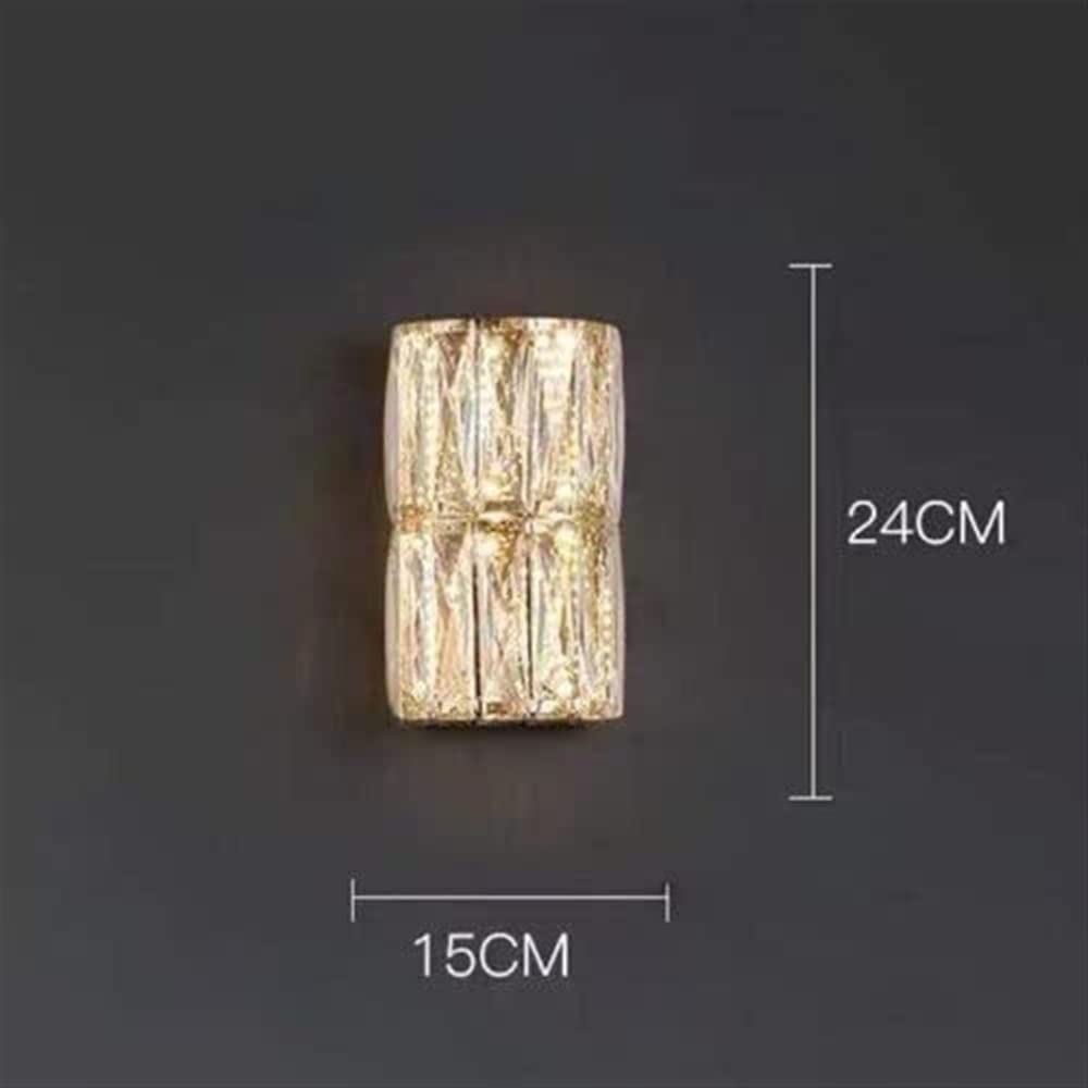 WQHPLMD Sparkling Crystal Wall Sconce for Bedroom, Living Room & Hotel - Geometric