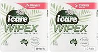 icare 3 Ply Single Length Wipex Paper Towel, 10 Rolls (60 Sheet) (Pack of 2)