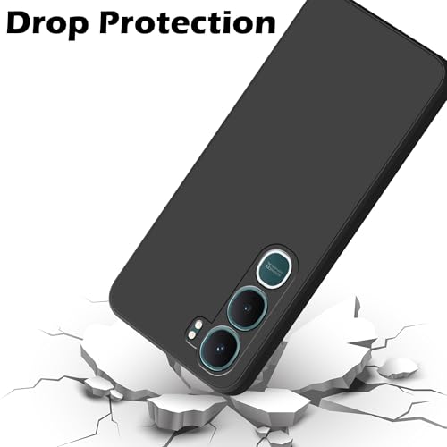 Image of amazon basics Back Cover for Vivo Y31 5G | Ultra Slim Soft Rubberised Case | Matte Silicone Flexible Mobile Case | Camera Protection - Black