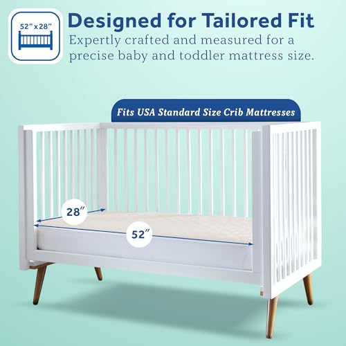 Image of Sealy Baby Infant and Toddler Crib Mattress Protector - Quilted Breathable Organic Waterproof Pad