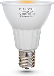 OTAHOMEE E17 LED Light Bulb,E17 Intermediate Base Type R14 Reflector LED Spotlight Bulb Used for Desk Lamp,Cabinet Lighting,Reading Lamp,5W(60W Equivalent) Warm White 3000K Non-Dimmable 1Pack