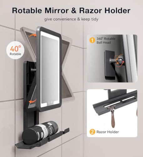 Quick Clear Shower Mirror Fogless for Shaving with Light Electric Heated No Water Needed - image 7