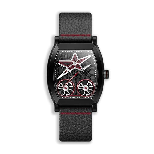 Image of BRUNO MILANO Creative Skeleton Watch with Spinning Wheels and Star Design for Men and Boys