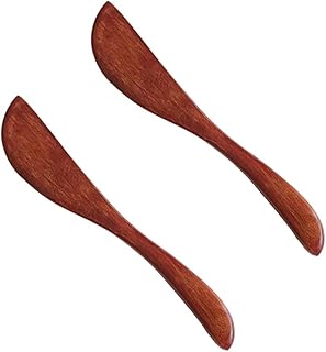 2pcs Wooden Butter Knife, 6 Inch Jelly Cheese Spreader Jam Sandwich Spreaders, Mini Wooden Spatulas Condiment Knives for Kitchen