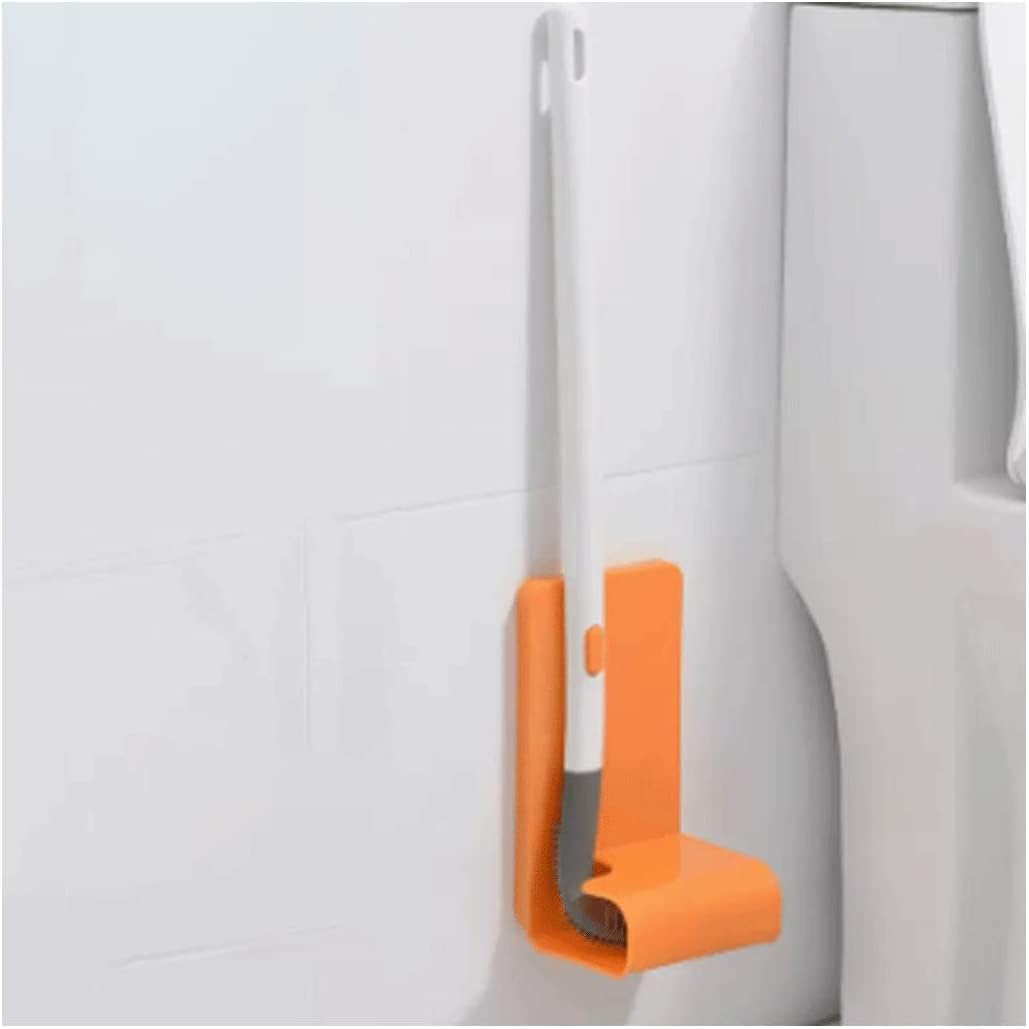 Scopino per WC Setole in Silicone Scopino per WC Scopino per WC da Bagno a Doppio Scopo Spazzola per WC con Manico Lungo